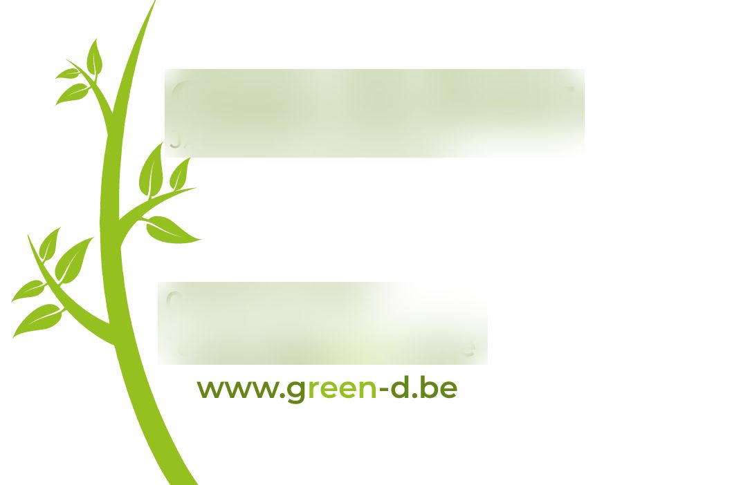 Green-D business card, back